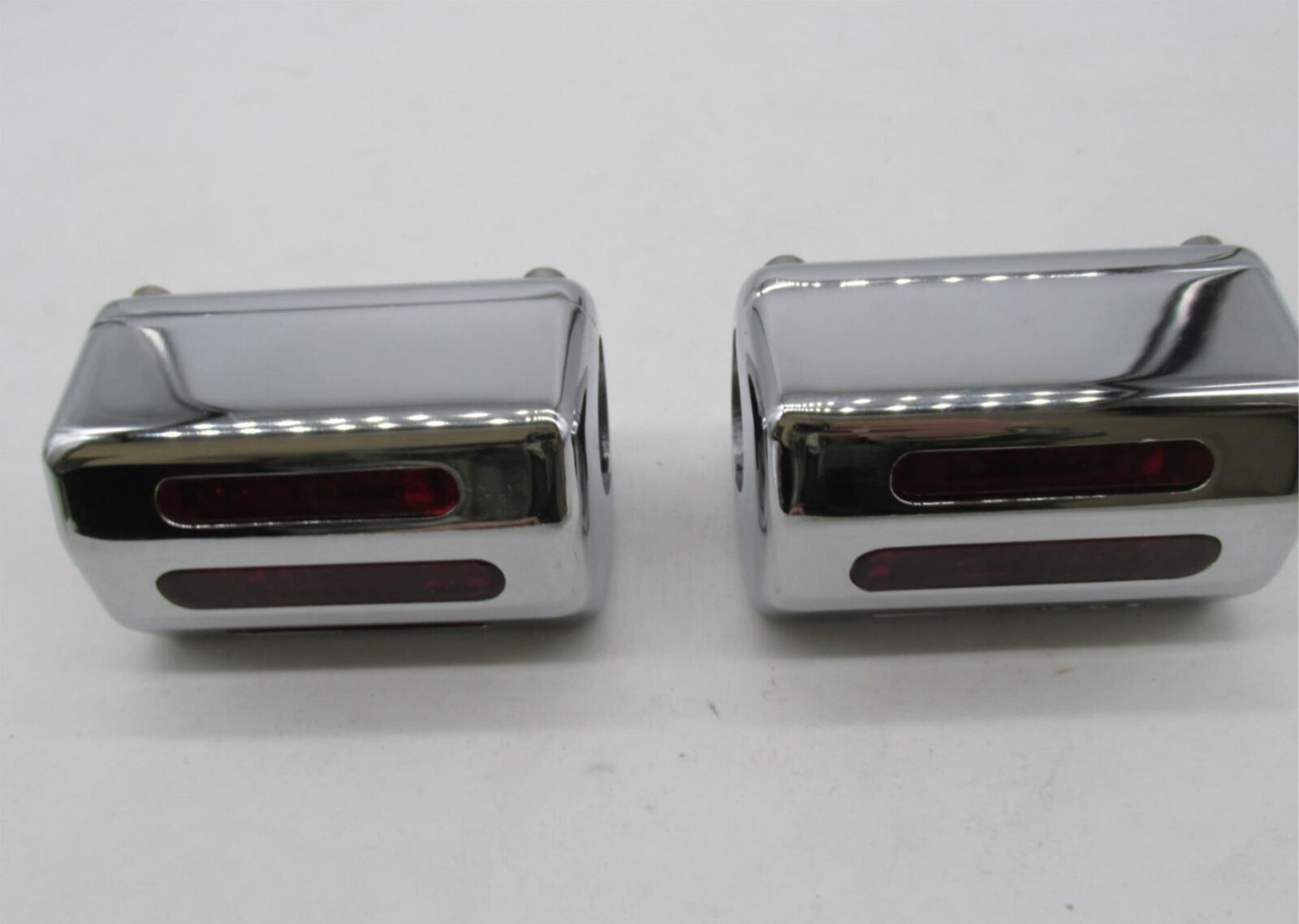 Pair Harley 1" Handlebar Mounted Red Turn Signal Marker Lights 2-7/8" x 1-3/4"