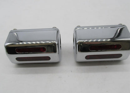Pair Harley 1" Handlebar Mounted Red Turn Signal Marker Lights 2-7/8" x 1-3/4"