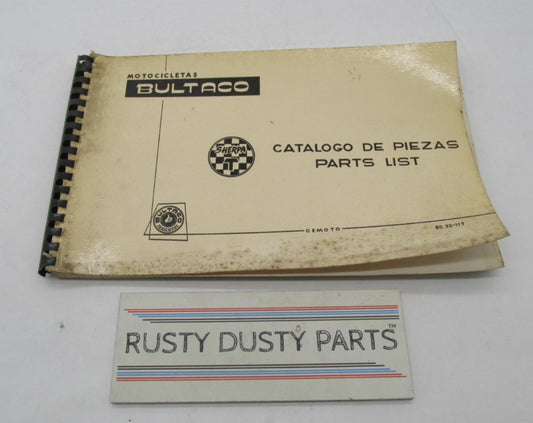 Bultaco Original Factory 1971 Sherpa T Parts List Catalog Book 80.32-117