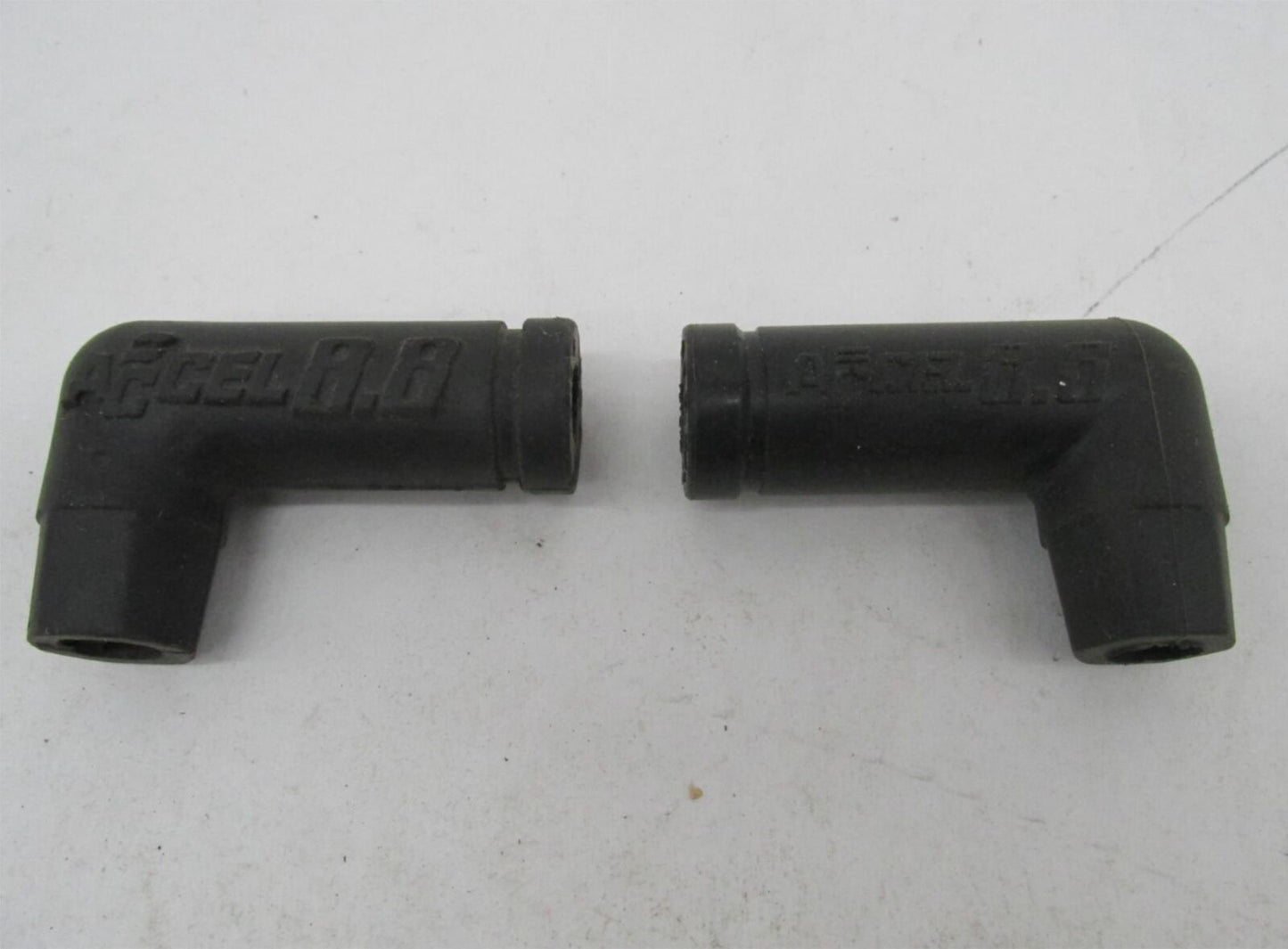 Lot of 2 Harley Motorcycle Accel Black Spark Plug Wire 90 Degree Cover Ends