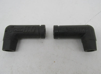 Lot of 2 Harley Motorcycle Accel Black Spark Plug Wire 90 Degree Cover Ends