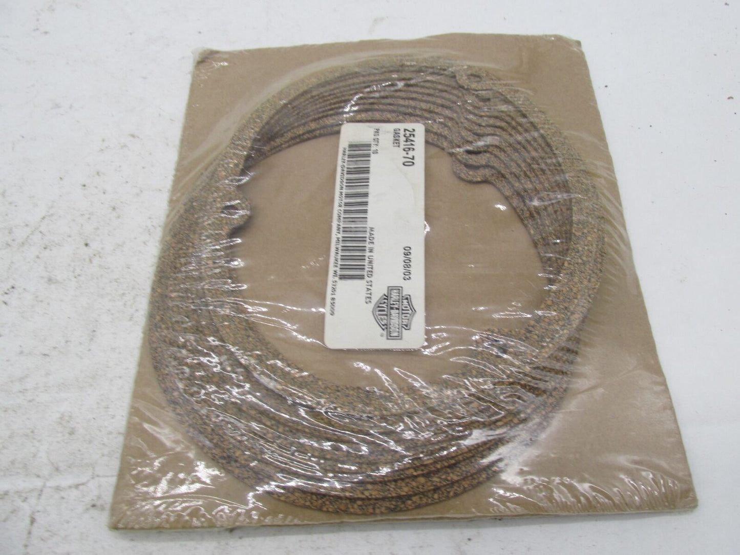 Pack of 10 Harley Davidson Genuine NOS Cork Clutch Derby Cover Gaskets 25416-70