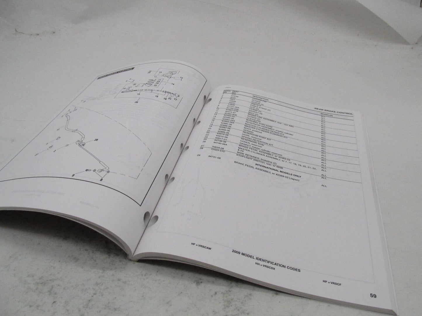 Harley-Davidson Official Factory 2009 VRSC V-Rod Parts Catalog 99457-09