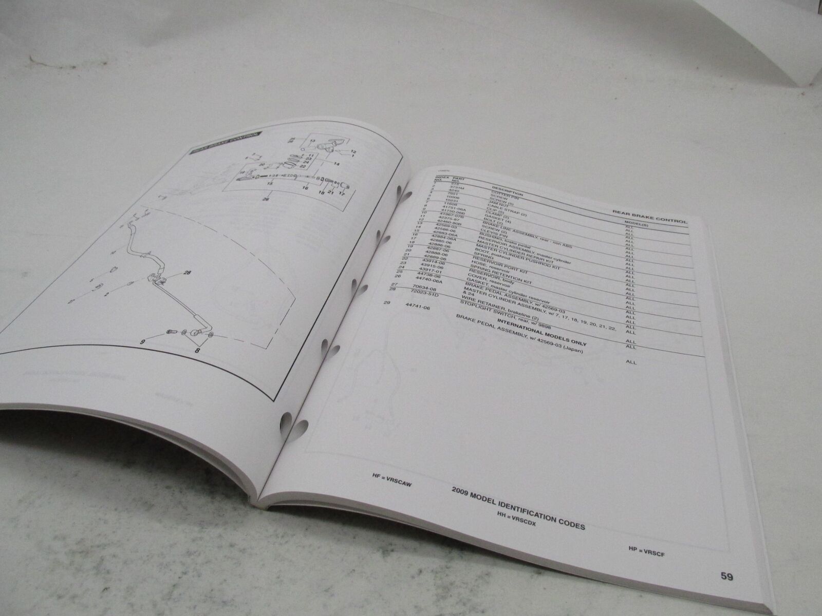 Harley-Davidson Official Factory 2009 VRSC V-Rod Parts Catalog 99457-09