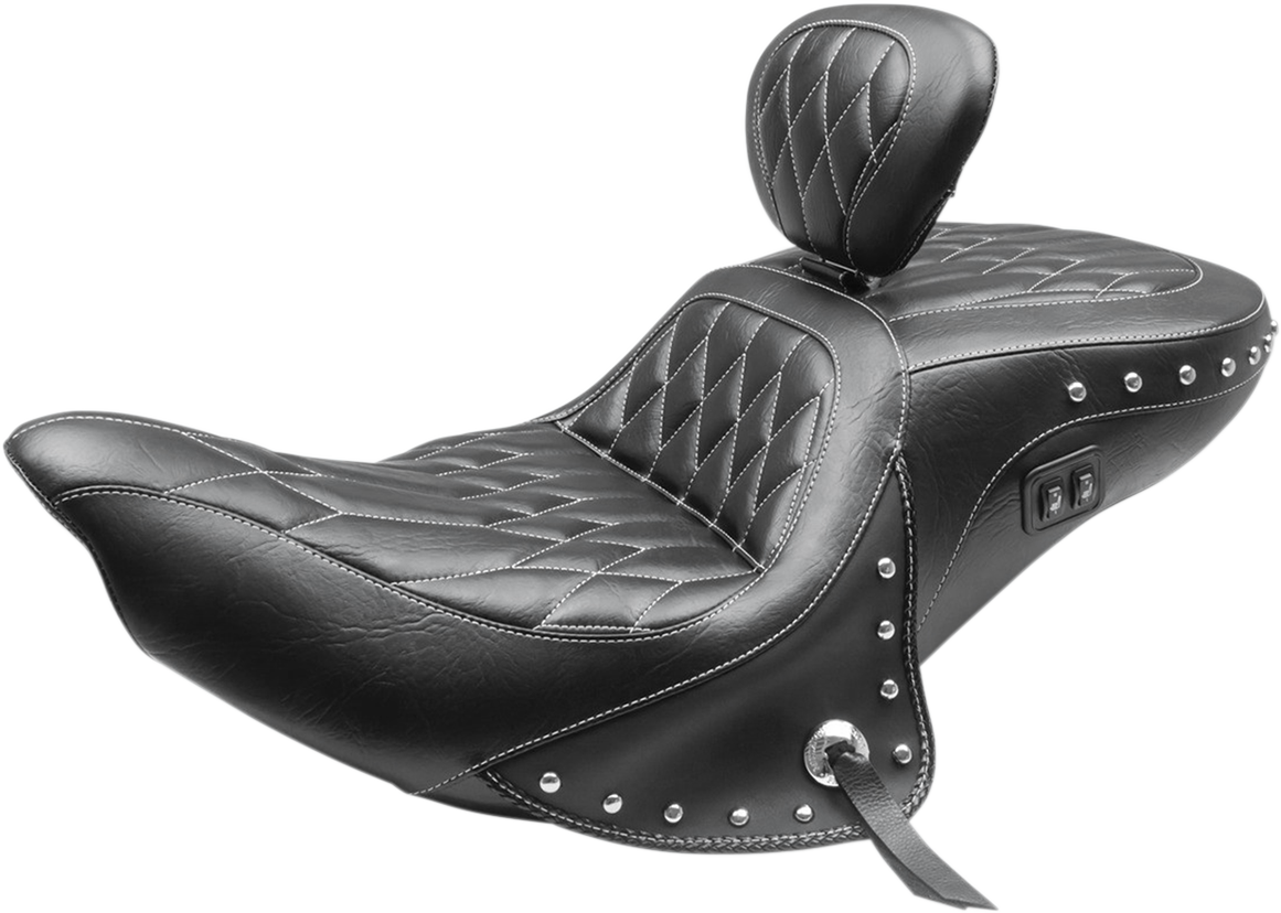 Mustang 1-Piece Heated Super Touring Seat with Driver Backrest 79664WT
