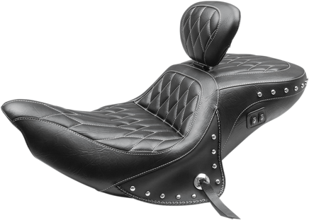 Mustang 1-Piece Heated Super Touring Seat with Driver Backrest 79664WT