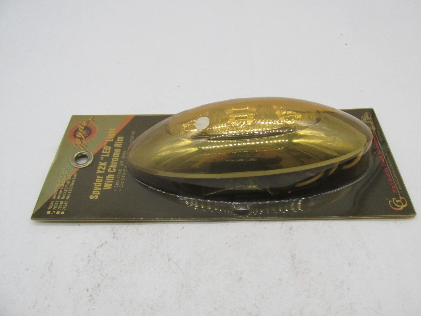 Motorcycle Spyder Amber LED Light with Plastic Cover Rim Clear Lens 78341