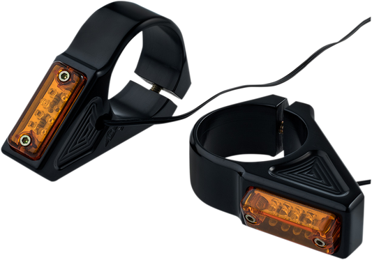 Joker Machine Rectangle Fork Mount Turn Signals Black 05-300-1