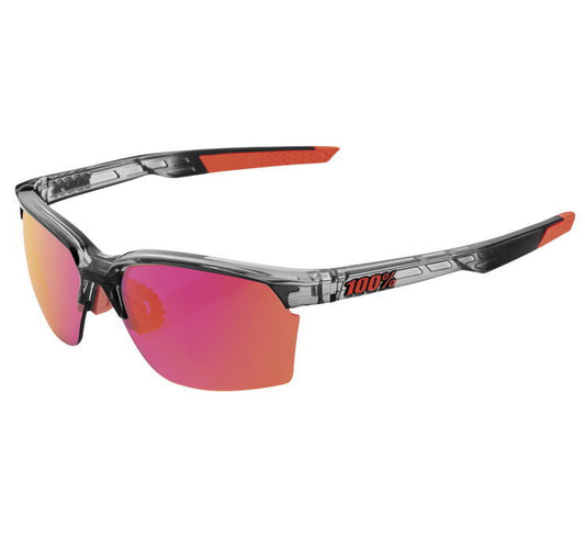 100% Sportcoupe Sunglasses Cyrstal Smoke w/Purple Mirrored Lens 61020-253-72