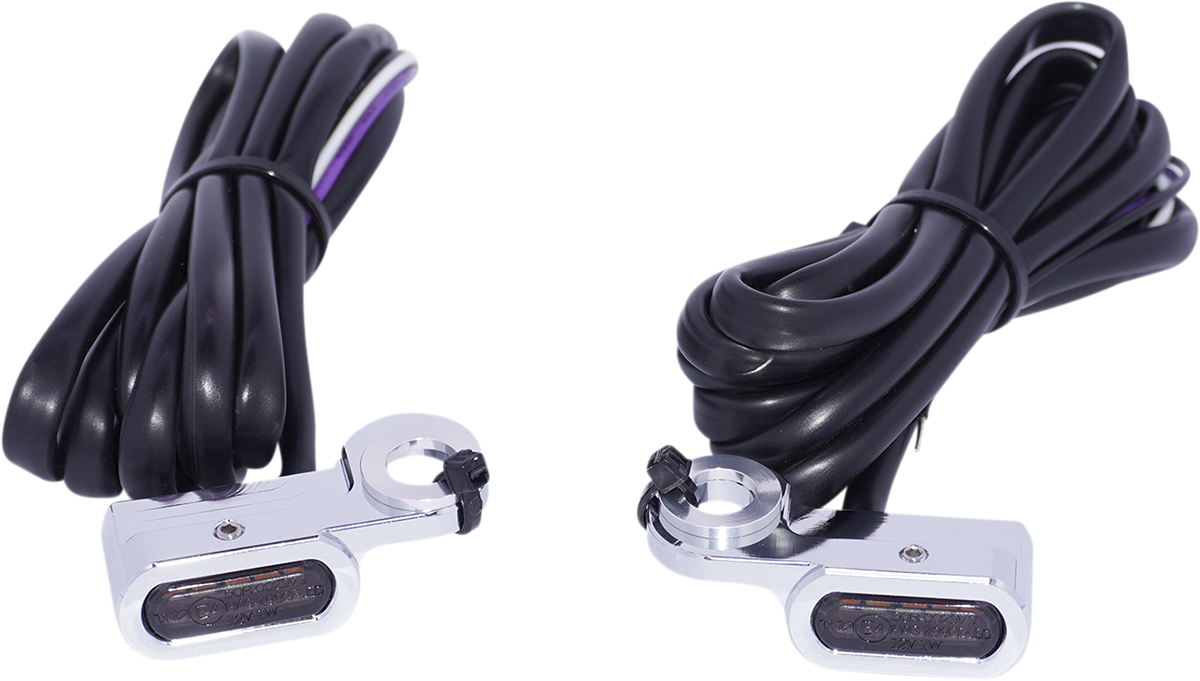 Drag Specialties Marker Lights White/Amber - Chrome 2040-2787