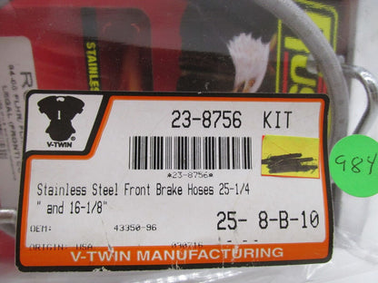 Harley Davidson Russell Stainless Steel Front Brake Hoses R08756DS 43350-96