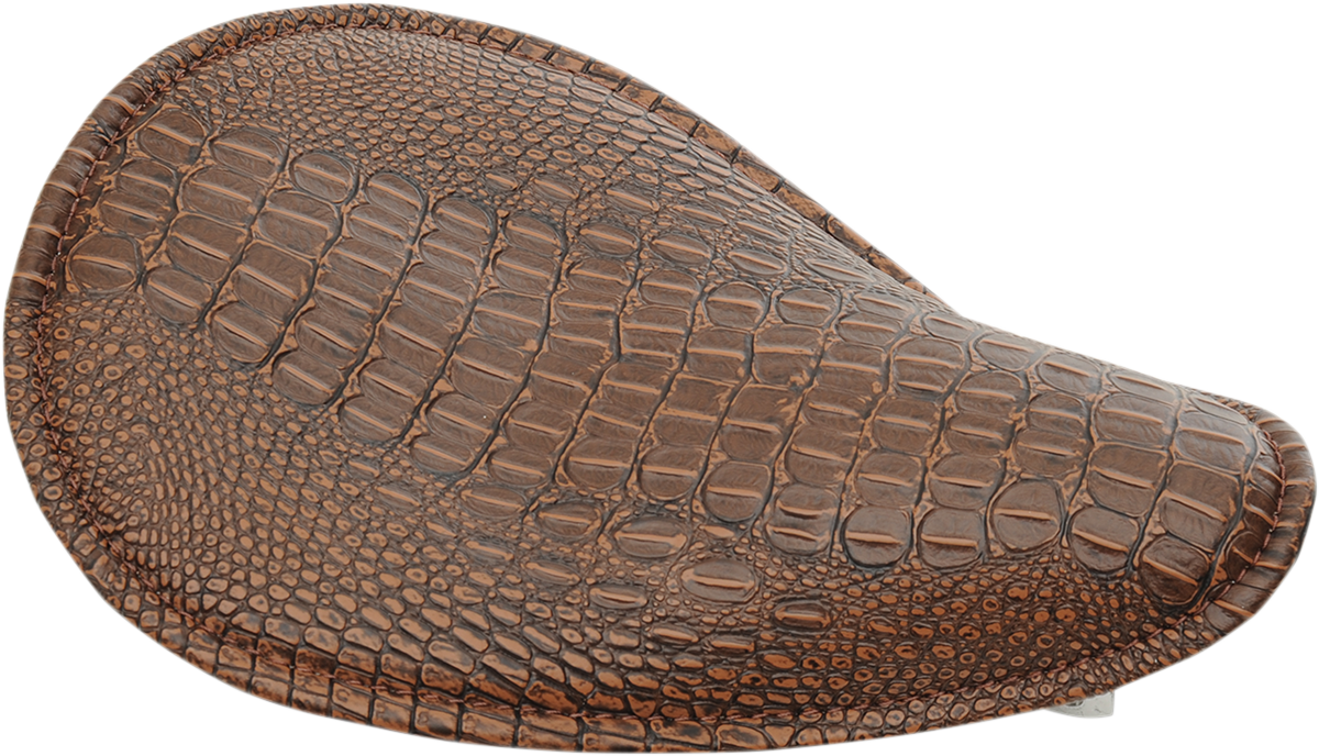 Drag Specialties Small Low-Profile Spring Solo Seat Brown Gator 0806-0096