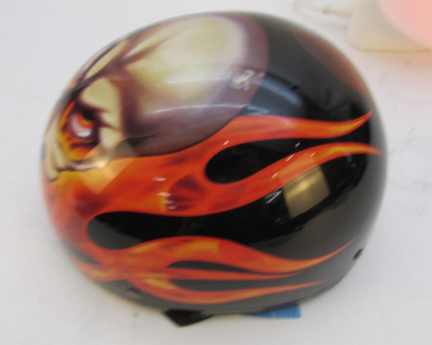 Daytona New Skull Red Flames Open Face Size Extra Small S Motorcycle Helmet