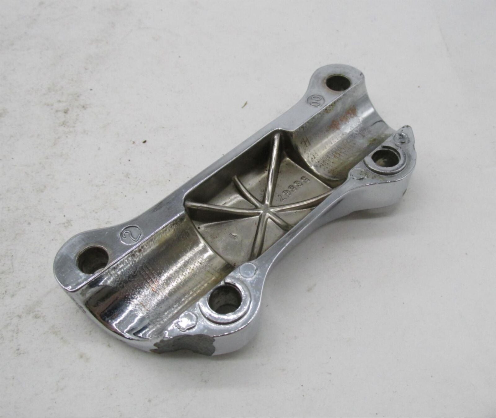 Harley-Davidson Chrome Riser Clamp Cover with Bar Shield Logo 56567-86B