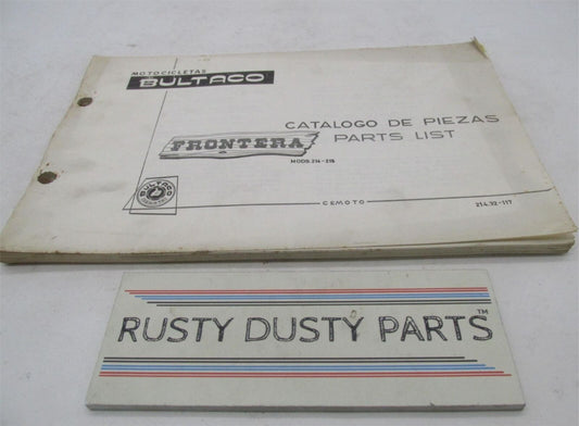 Bultaco Factory 1978 Frontera 214-215 Motorcycle Catalog Parts List Book