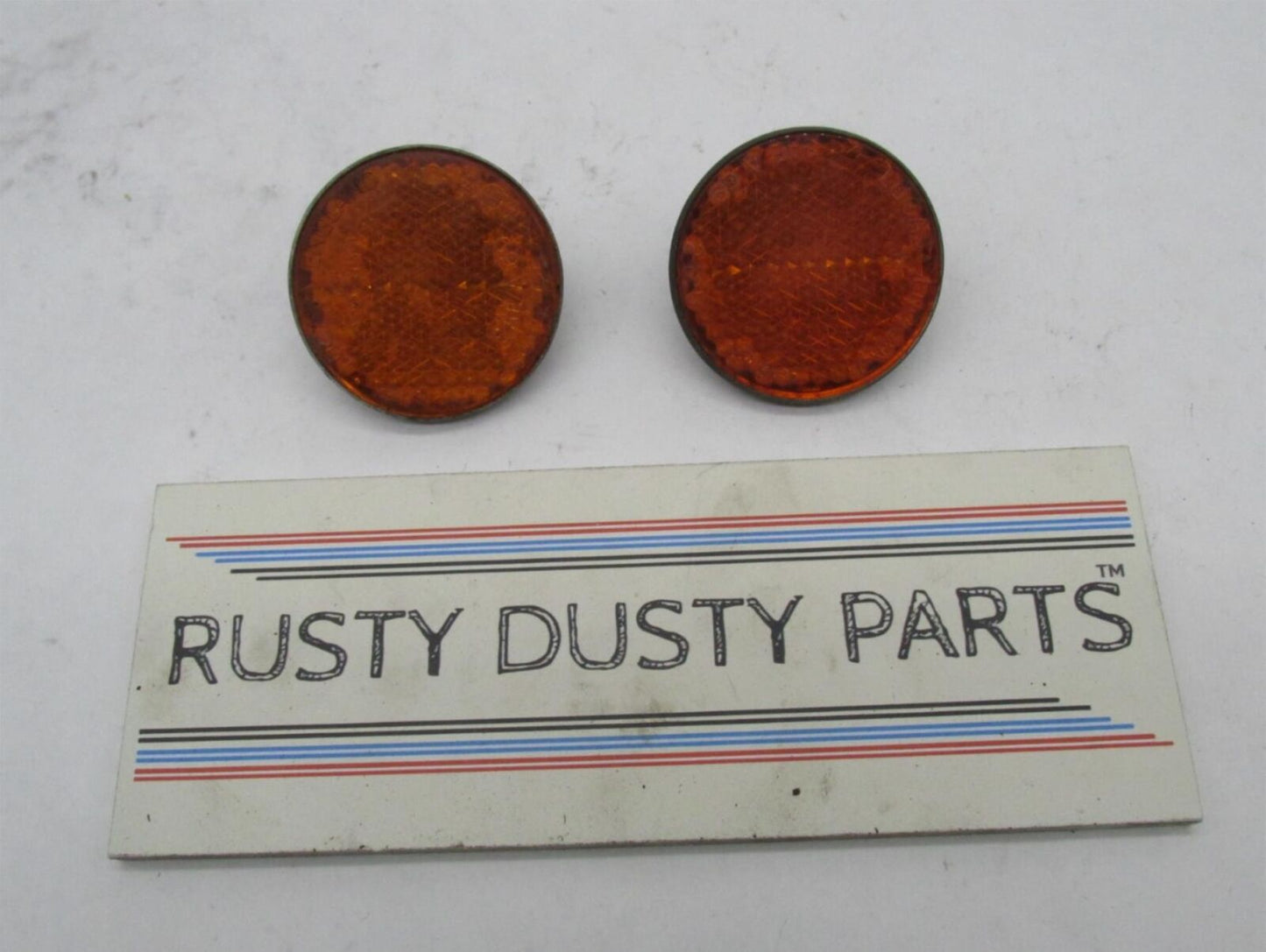 Pair of Vintage Original Lucas 1971 Amber Reflectors BSA Triumph RER-14