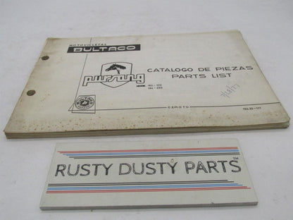 Bultaco Factory 1977 Pursang 162-170 194-200 Catalog Parts List 194.32-117
