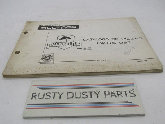 Bultaco Factory 1977 Pursang 162-170 194-200 Catalog Parts List 194.32-117