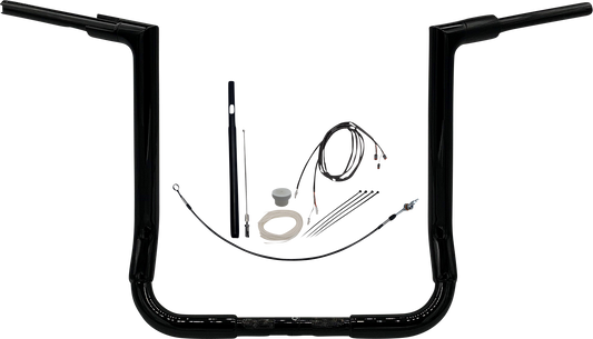 Fat Baggers, Inc. 1-1/2" EZ Install Flat Top Handlebar Kit 16" Black 619016-B
