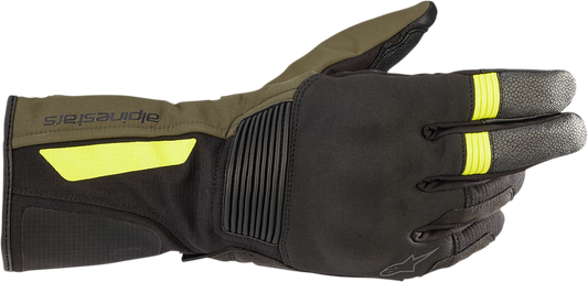 Alpinestars Denali Aerogel Drystar Gloves Black/Green/Yellow 2XL 3526922-1685-2X