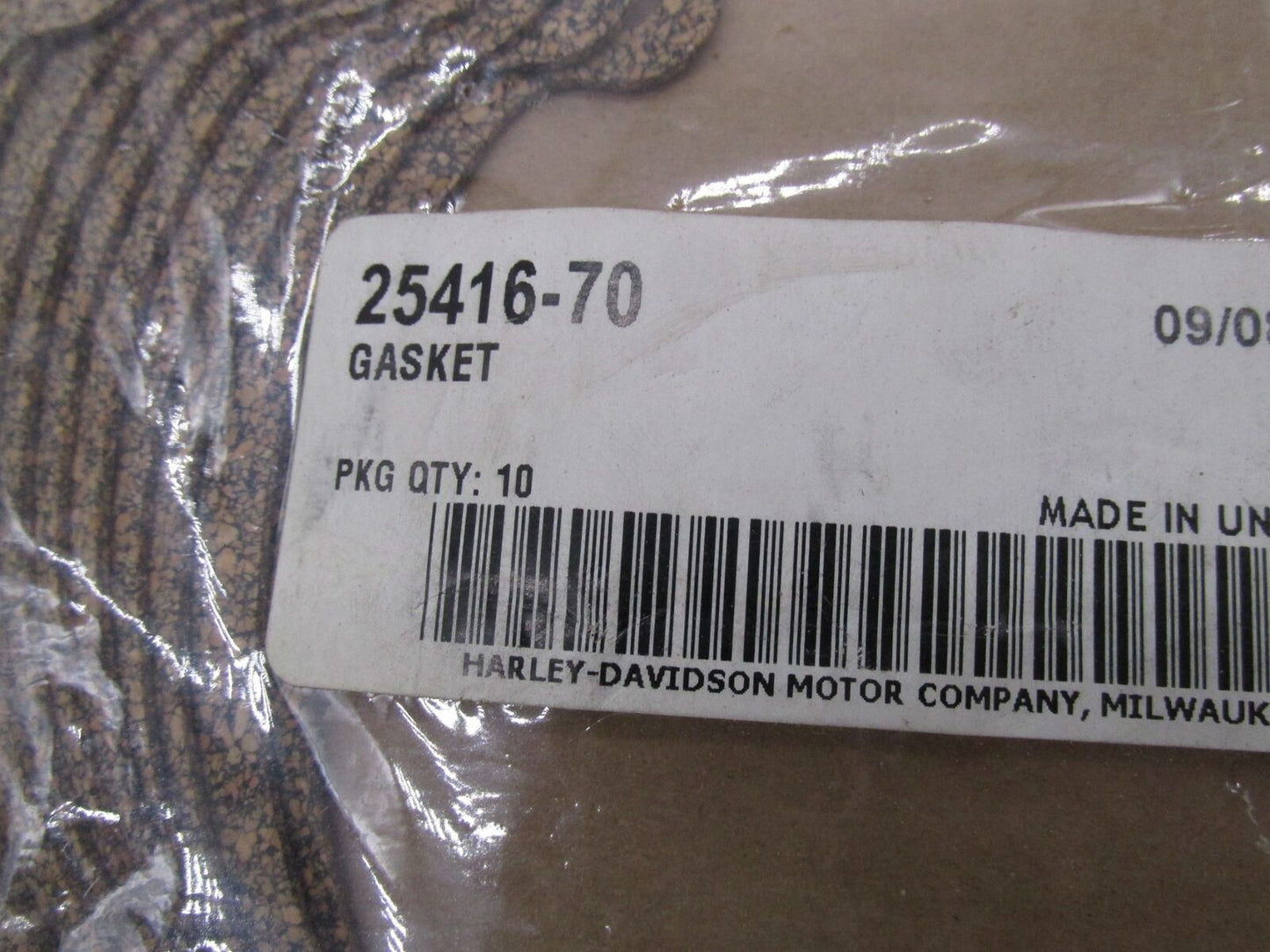 Pack of 10 Harley Davidson Genuine NOS Cork Clutch Derby Cover Gaskets 25416-70