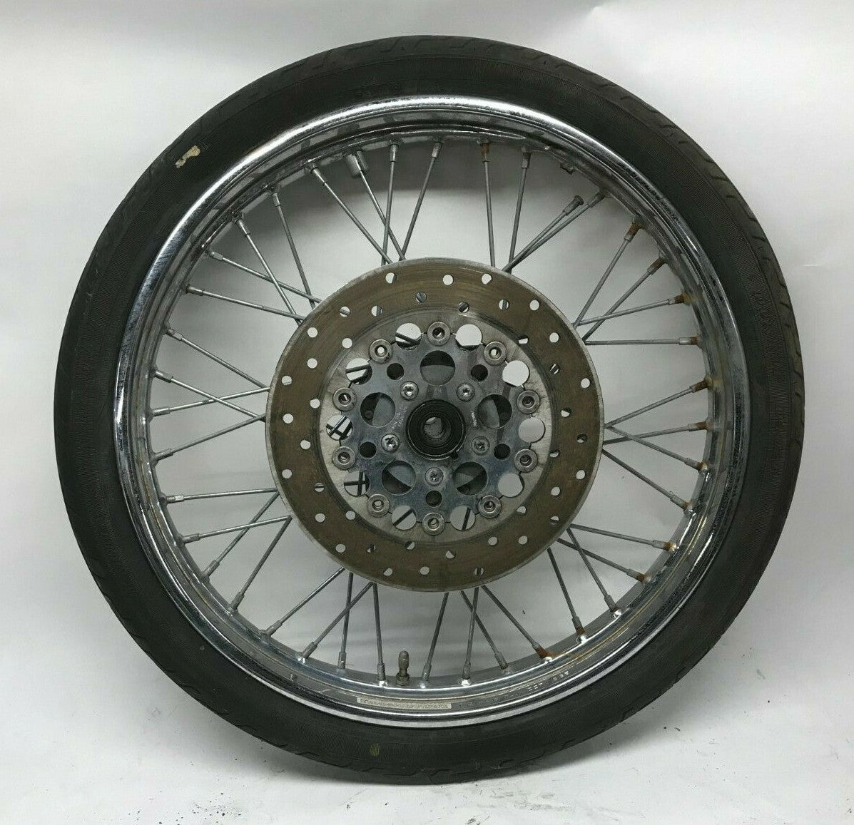 Harley Dyna 21in Front Wheel Rim T21-2.15 TLA w/ Tire & Rotor 44138-95