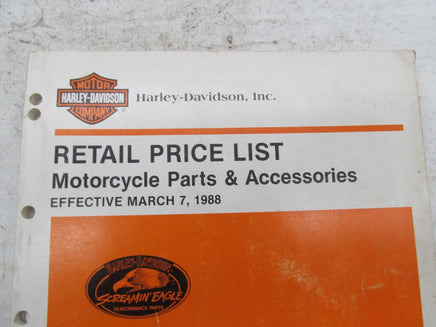 Harley Davidson Official Factory 1988 Retail Price List Book 99420-88