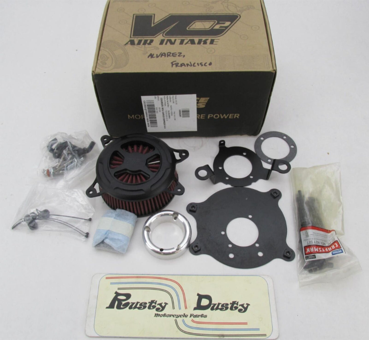 Vance & Hines NOS VO2 X Black Air Cleaner Intake Kit VH7169 42061