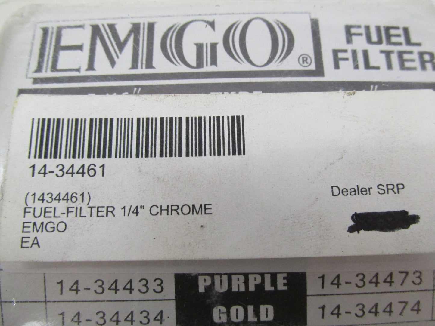 Emgo Motorcycle 1/4" Chrome Universal Fuel Filter 14-34461