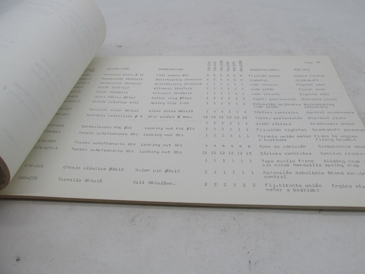 Bultaco Factory 1978 Frontera 214-215 Motorcycle Catalog Parts List Book