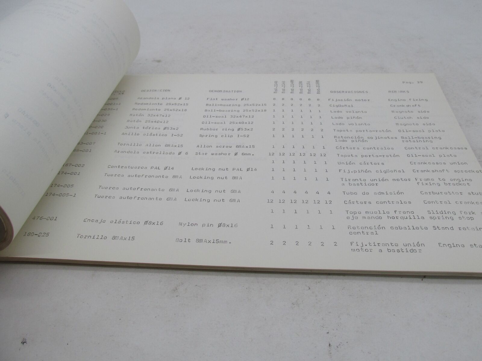 Bultaco Factory 1978 Frontera 214-215 Motorcycle Catalog Parts List Book