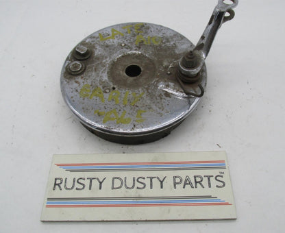 Vintage BSA Late A10 Early A65 Motorcycle Drum Brake Assembly w/ Shoes Plate
