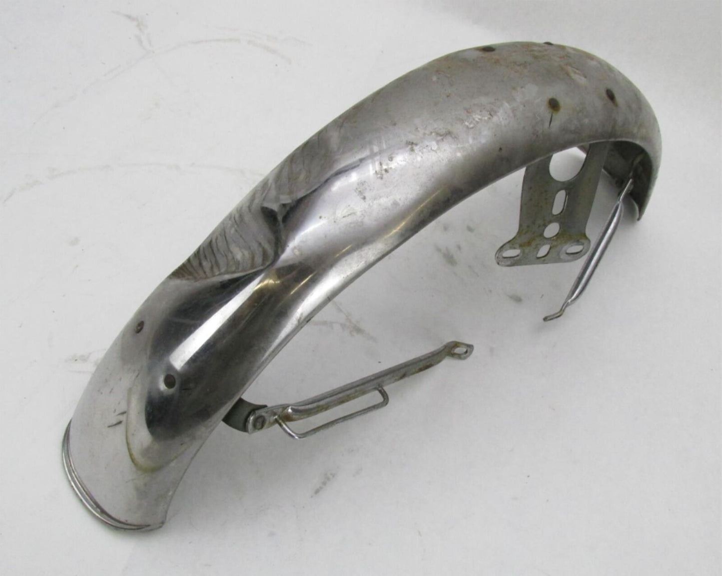 Vintage Patina Chrome 4.5" Wide Front Fender Triumph BSA Norton Ducati Guzzi