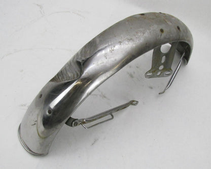 Vintage Patina Chrome 4.5" Wide Front Fender Triumph BSA Norton Ducati Guzzi