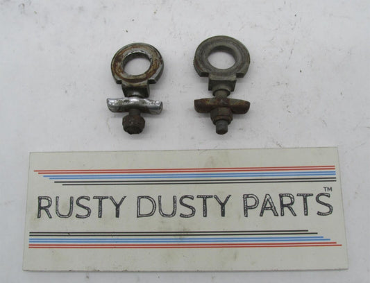 Pair Triumph 1954-73 650 6T T110 T120 TR6 Rear Axle Chain Tensioner Adjusters