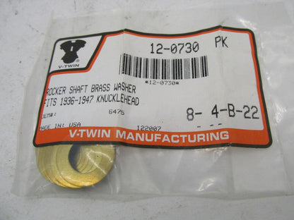 Pack of 10 Harley Davidson V-Twin Rocker Shaft Brass Washers 12-0730 6475
