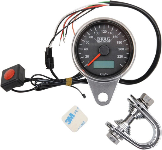 Drag Specialties 220 KM/H Programmable Mini Electronic Speedometers 2210-0326