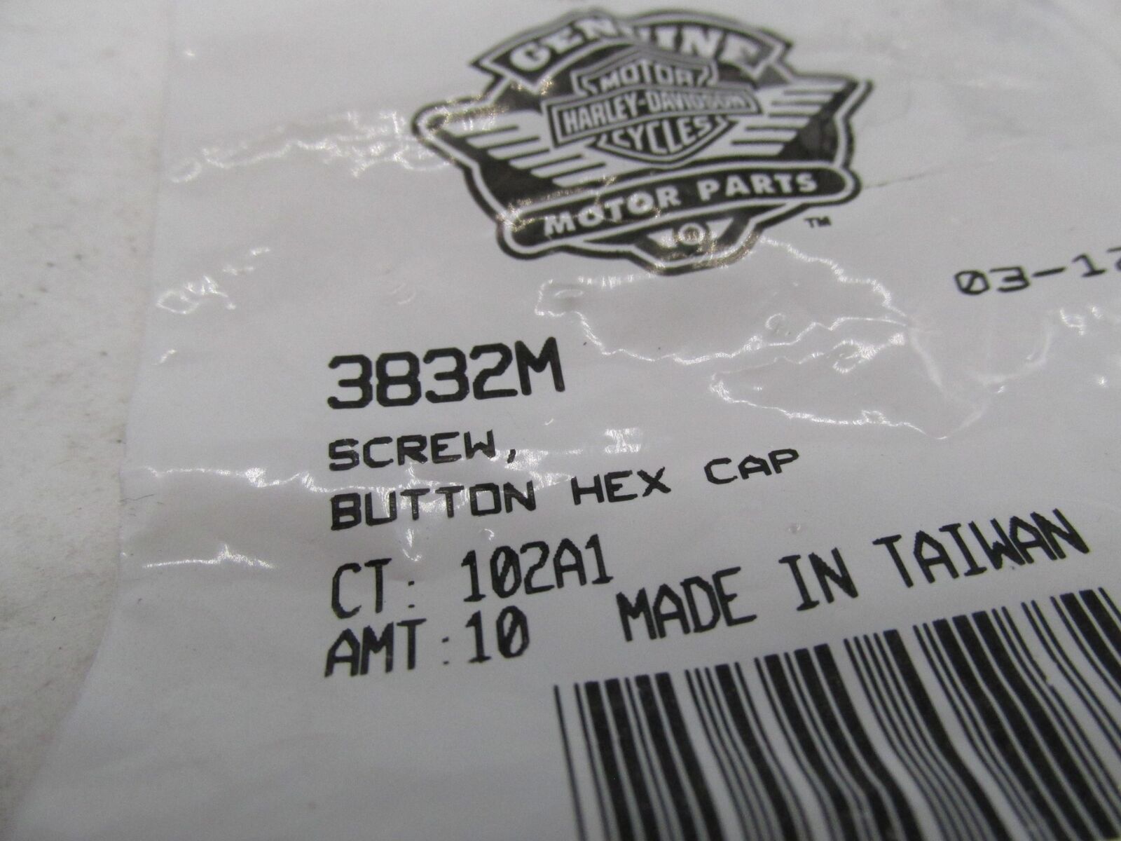 Lot of 3 Harley-Davidson Genuine NOS Hex Button Head Cap Screws 3832M