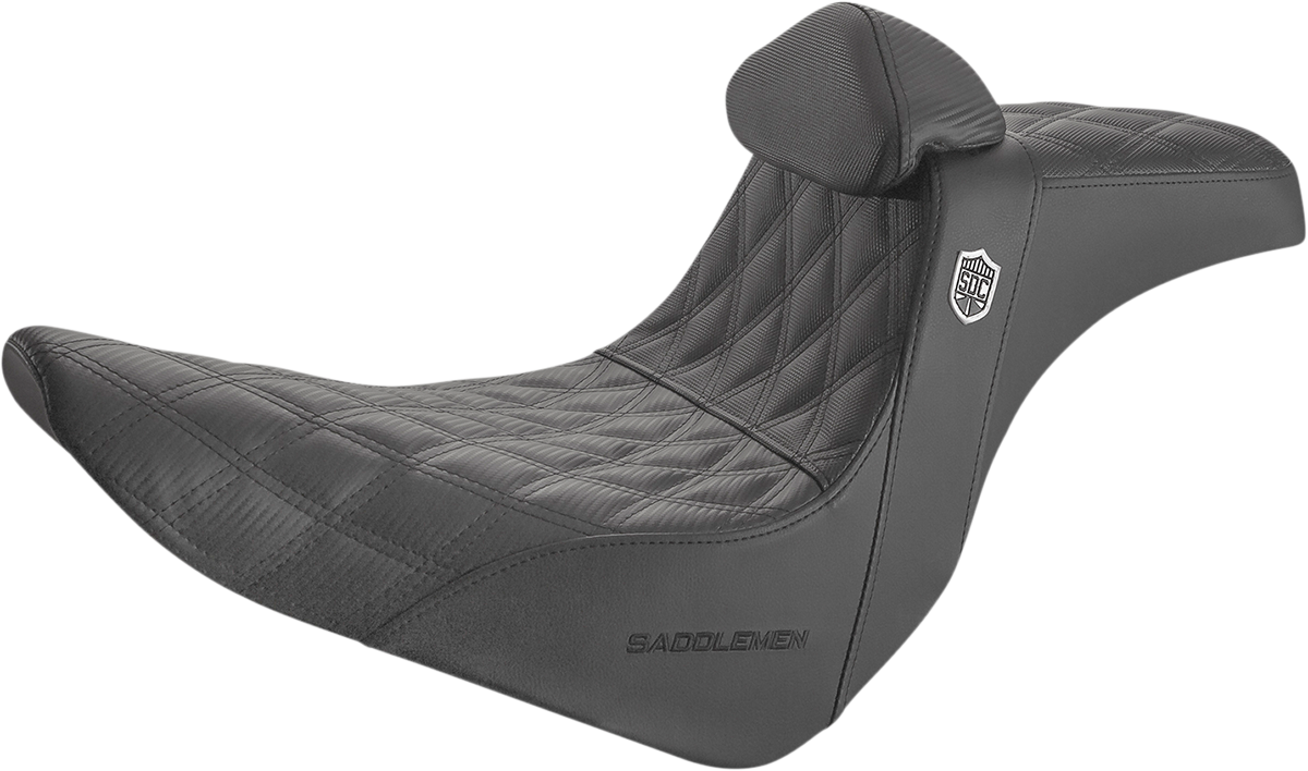 Saddlemen Pro Series SDC Performance Grip Seat w/Backrest Black SC81829DBRT