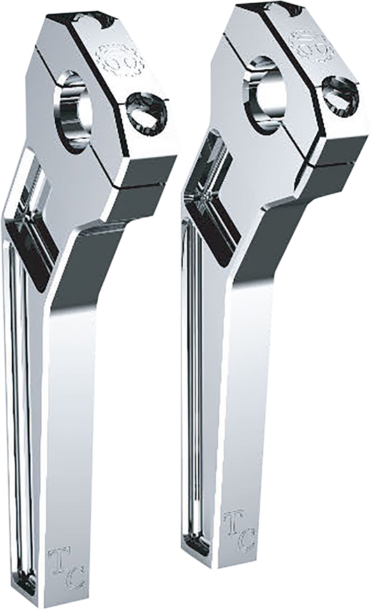 Todd's Cycle 1 1/8" Clamping Pullback Riser 8" Rise Chrome TD-R22-08