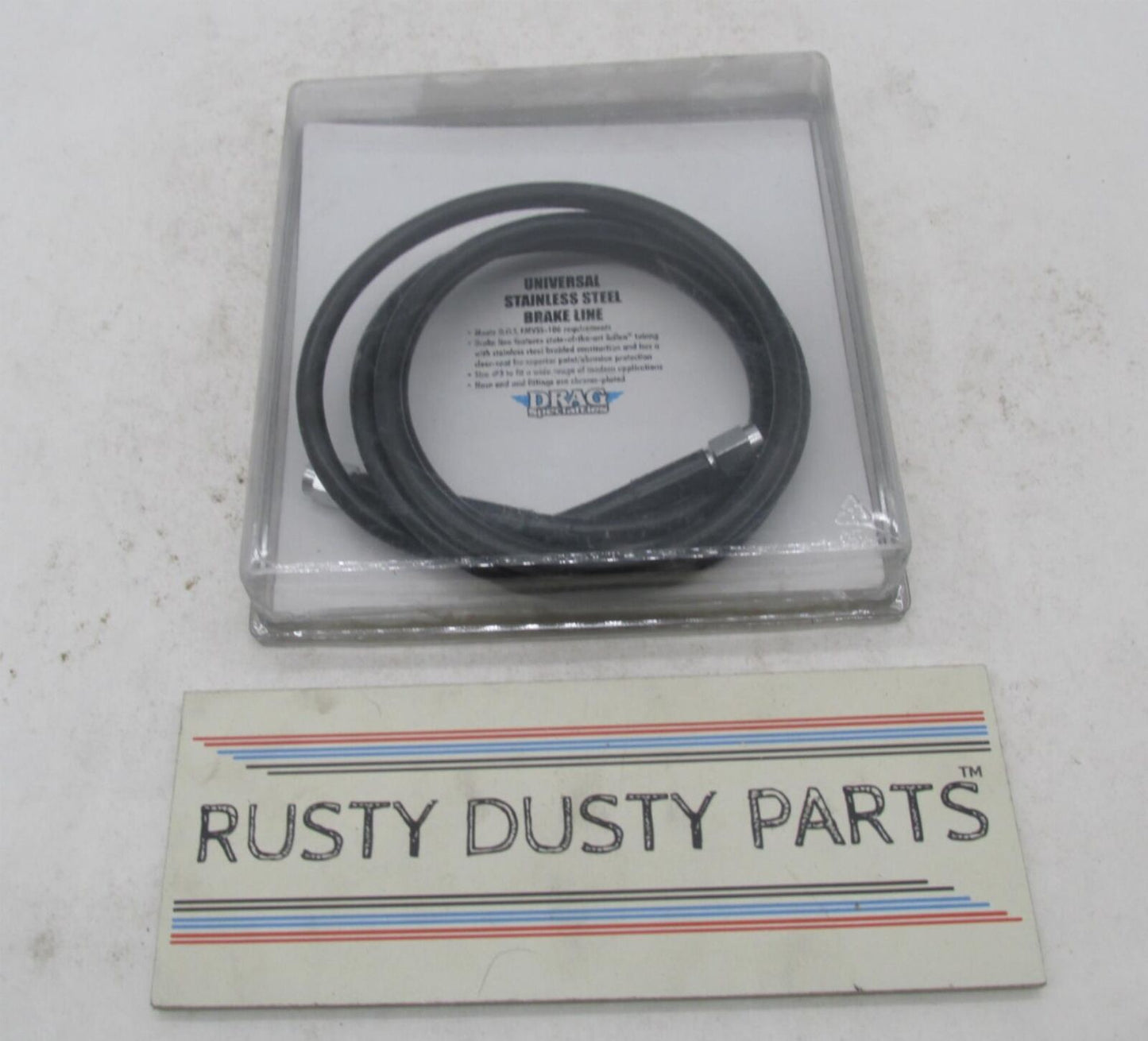 Drag Specialties 61" Stainless Steel Universal Black Coated Brake Line 1741-2735