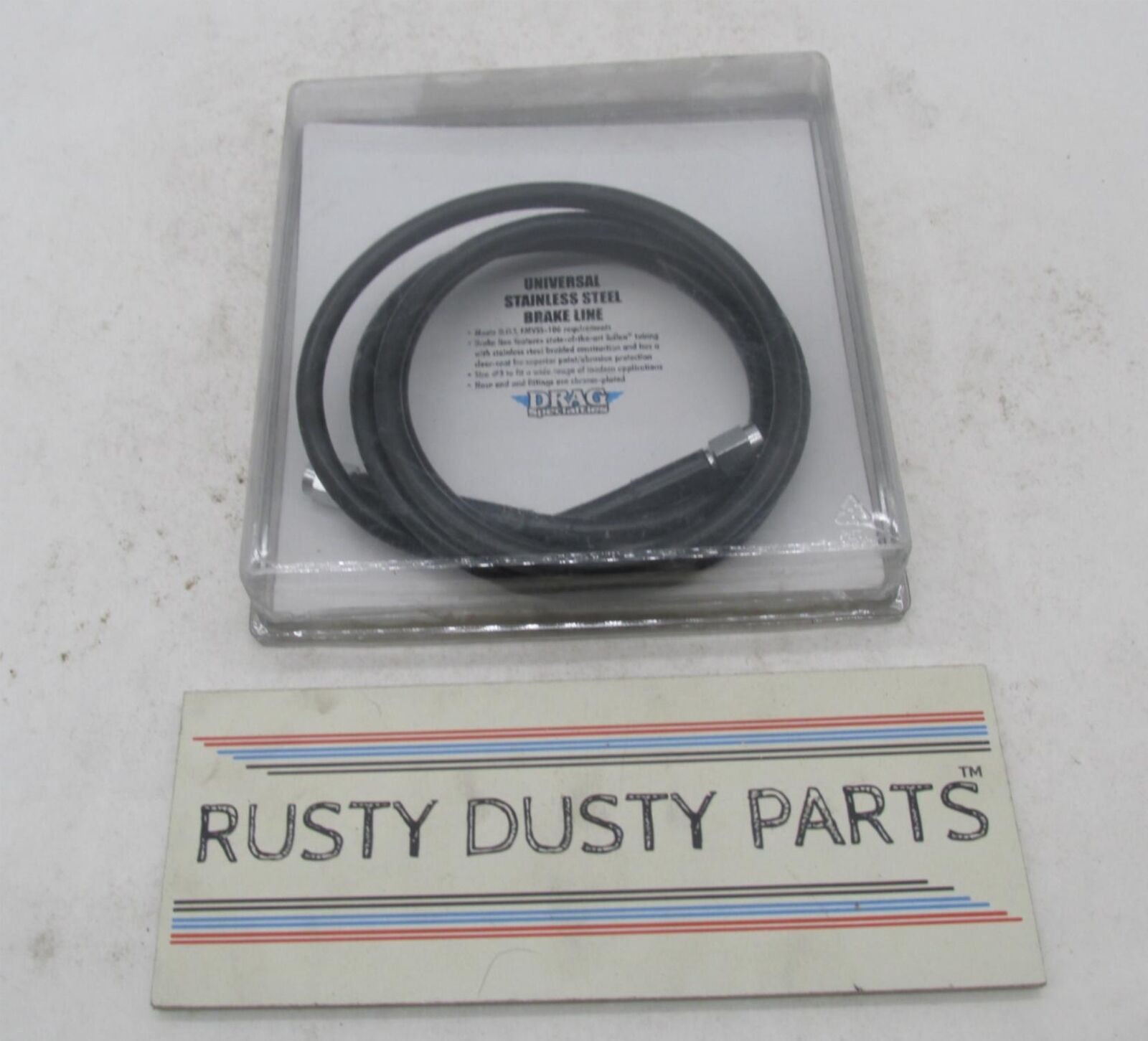 Drag Specialties 61" Stainless Steel Universal Black Coated Brake Line 1741-2735