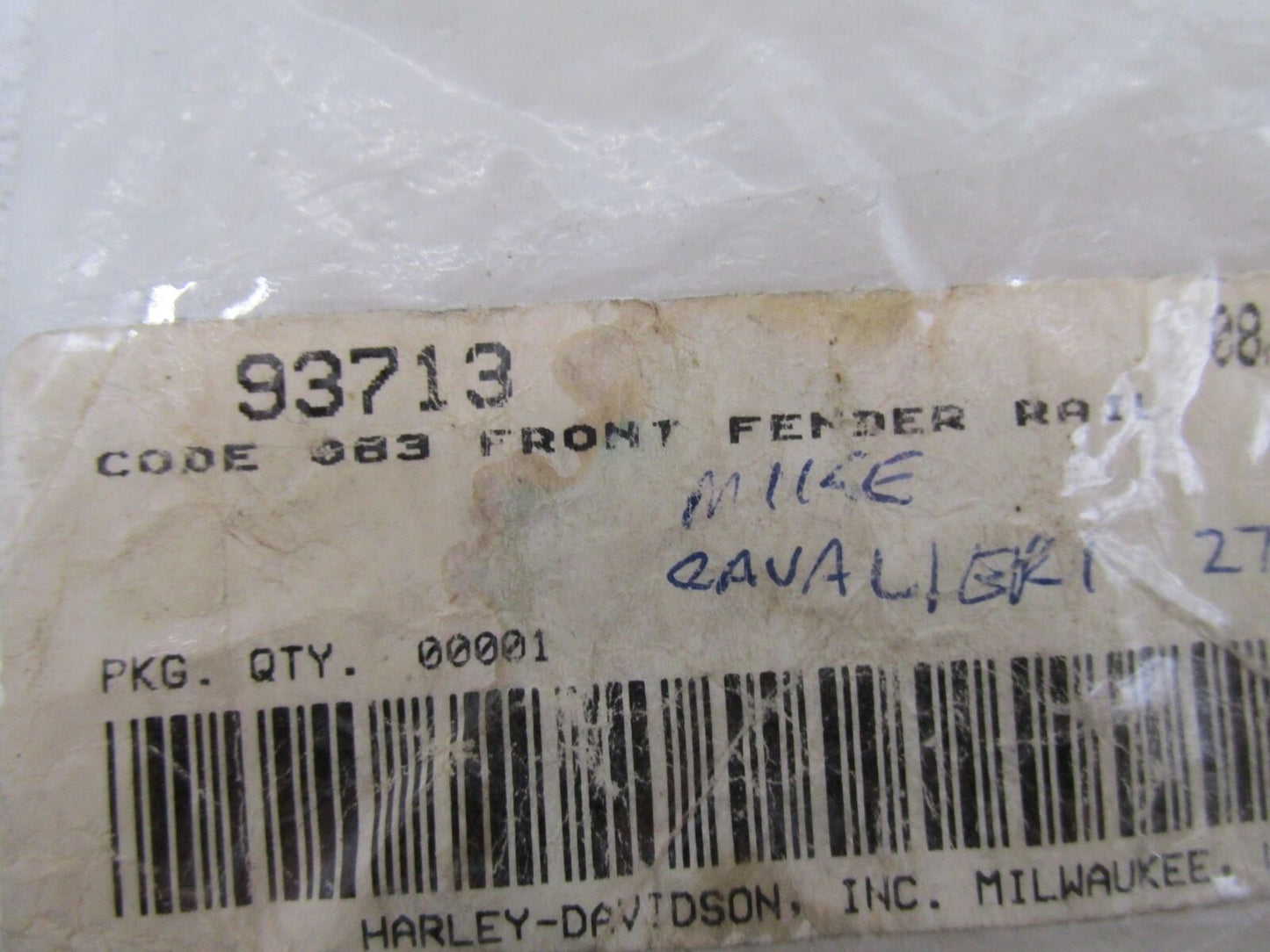 Harley Davidson Genuine NOS Code 083 Front Fender Rail 93713