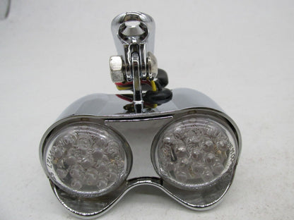 V-Twin Universal Motorcycle Harley Chrome Hi-Glide Amber Dual LED Light 33-0060