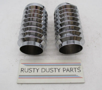 Pair of Harley Retro Vintage Look Touring 55MM Chrome Fork Covers Gaiters