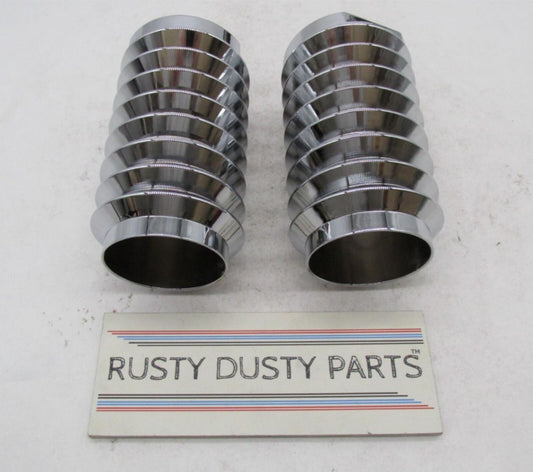 Pair of Harley Retro Vintage Look Touring 55MM Chrome Fork Covers Gaiters