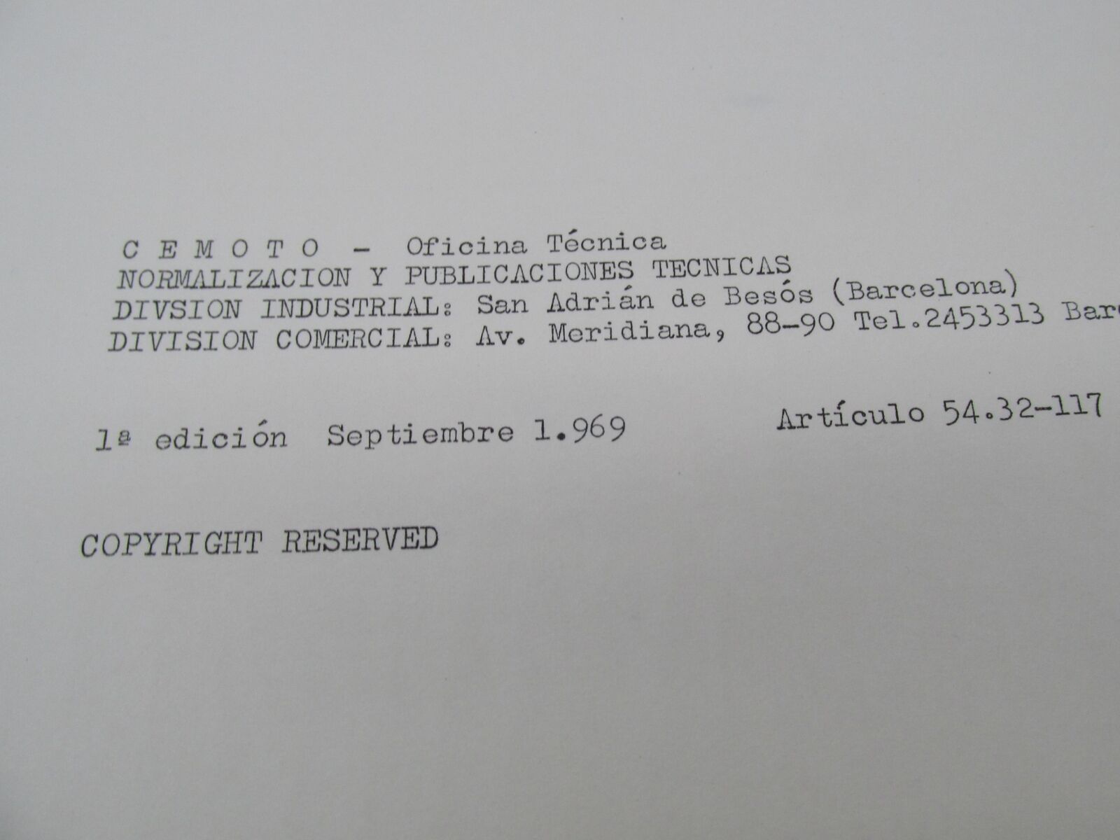 Bultaco Original Factory 1969 Lobito Mk3 Parts Catalog List Book 54.32-117