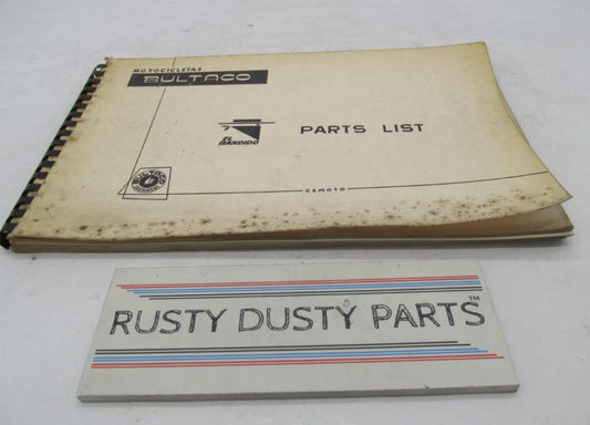 Bultaco Original Factory 1968 El Bandido Motorcycle Catalog Parts List