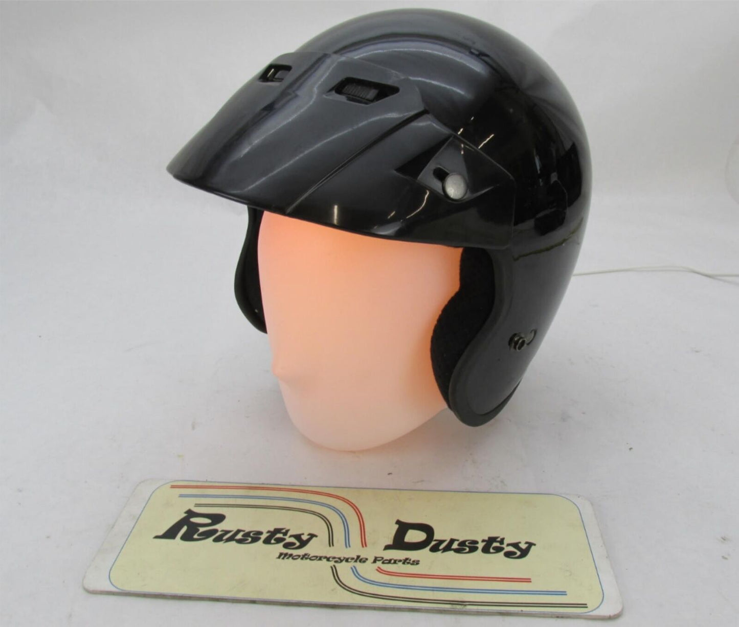 Fulmer Black Open Face Half Motorcycle Helmet Extra Small XS AF-255