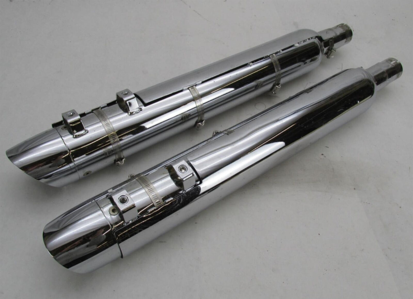 Set of Harley Davidson Touring Chrome After Market Exhaust Mufflers